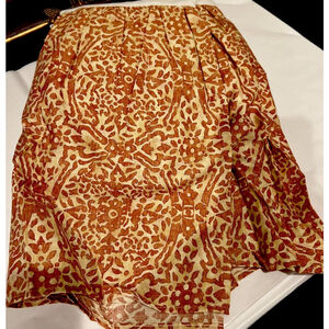 Ralph Lauren San Luca Scroll Queen Bed Skirt 14" Drop Dust Ruffle Terracotta